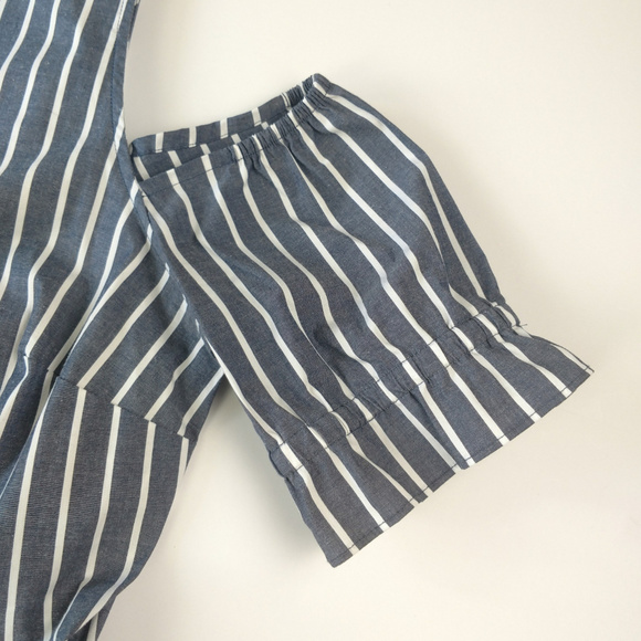 SOLD MICHAEL MK cold shoulder button striped - Picture 5 of 8